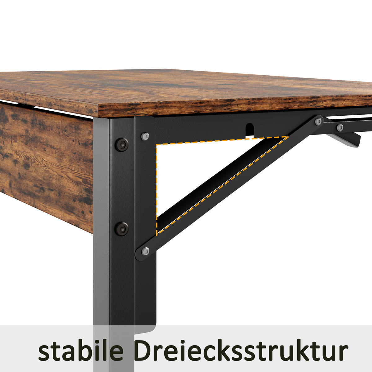 BEISTELLTISCH in Braun mit Metallrahmen und verstellbaren Füßen für Wohnzimmer, B60/T37/H71 cm - Schwarz/Braun, Holzwerkstoff/Metall (37/60/71cm) - STILVORA