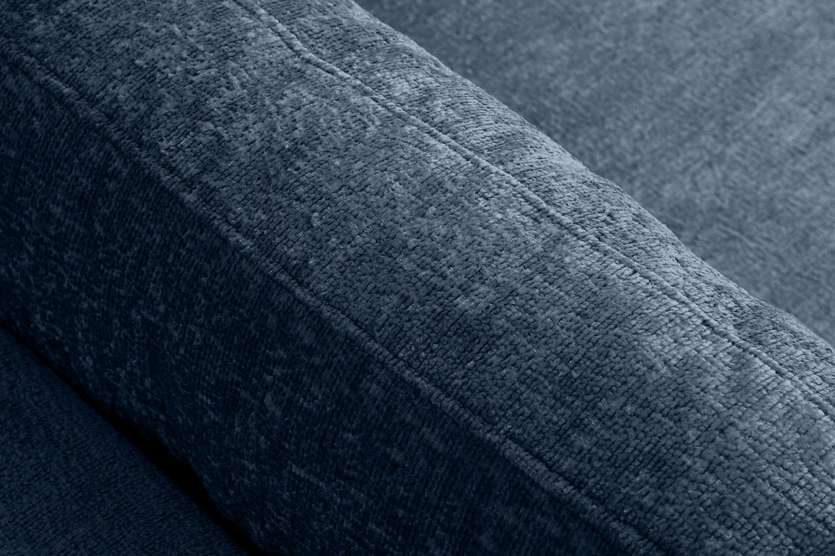 3-SITZER-SCHLAFSOFA ERISO mit weiche Sitzfläche und hohe Rückenlehne, Chenille-Stoff, blau - Blau/Braun, Textil (220/80/100cm) - KONSIMO®