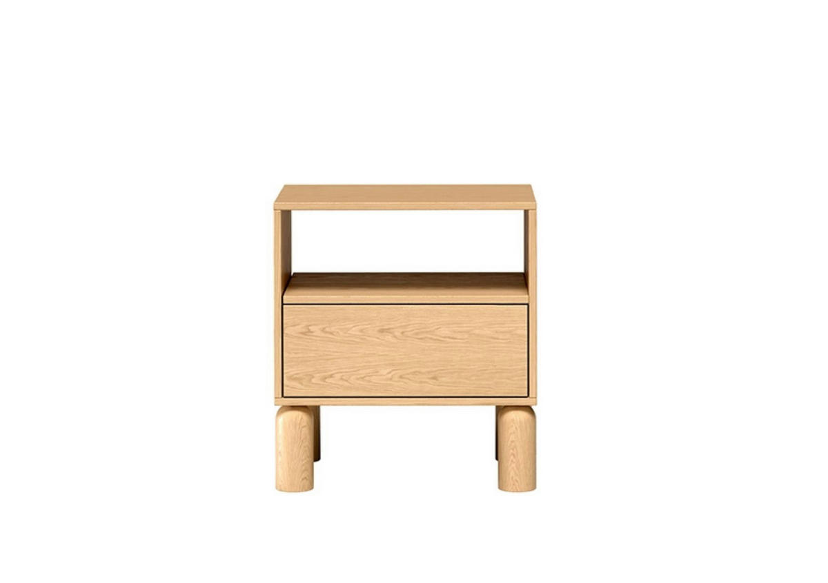 NACHTTISCH Sanden Eiche, mit Schublade - Eichefarben, Holzwerkstoff (55/60/41cm) - Bettso