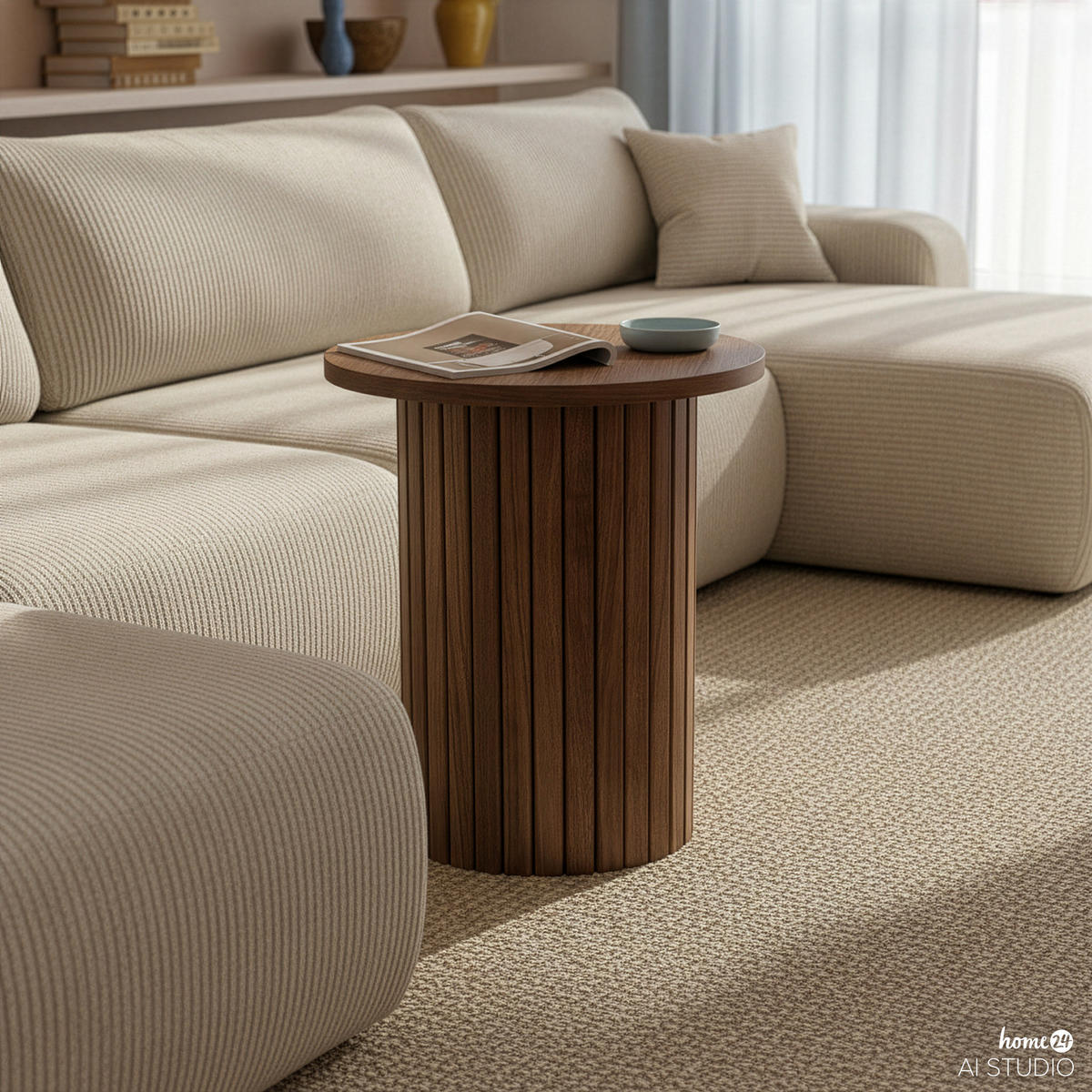 BEISTELLTISCH - MDF - Eiche - Walnussfarben, Holzwerkstoff (40/40/45cm) - home24