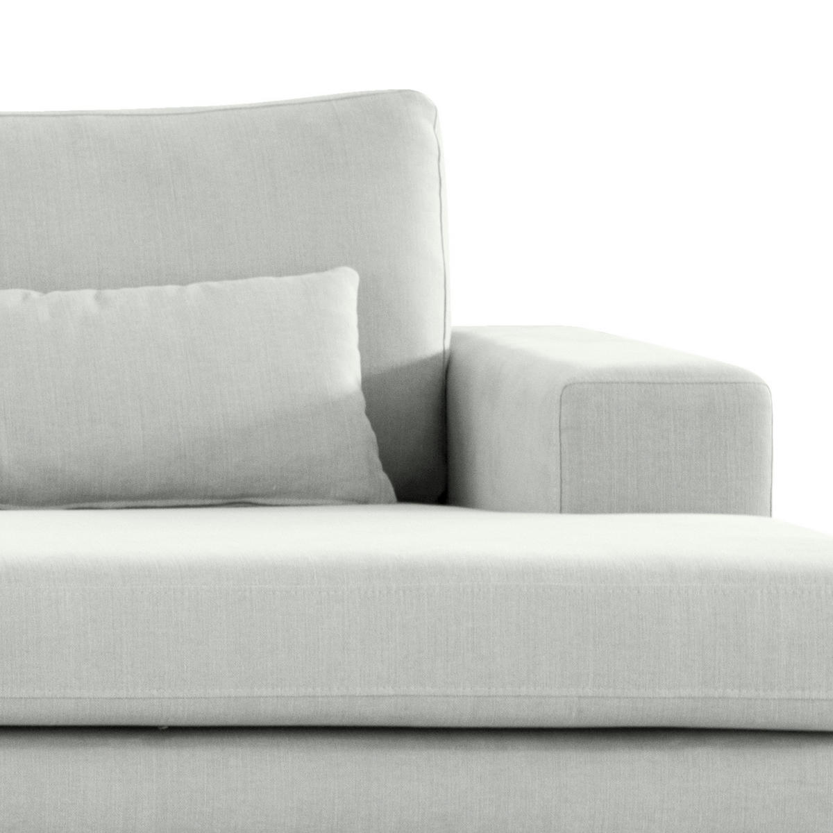 WOHNLANDSCHAFT mit Longchair - Eichefarben/Grau, Naturmaterialien/Eichenholz (371/81/219cm) - home24