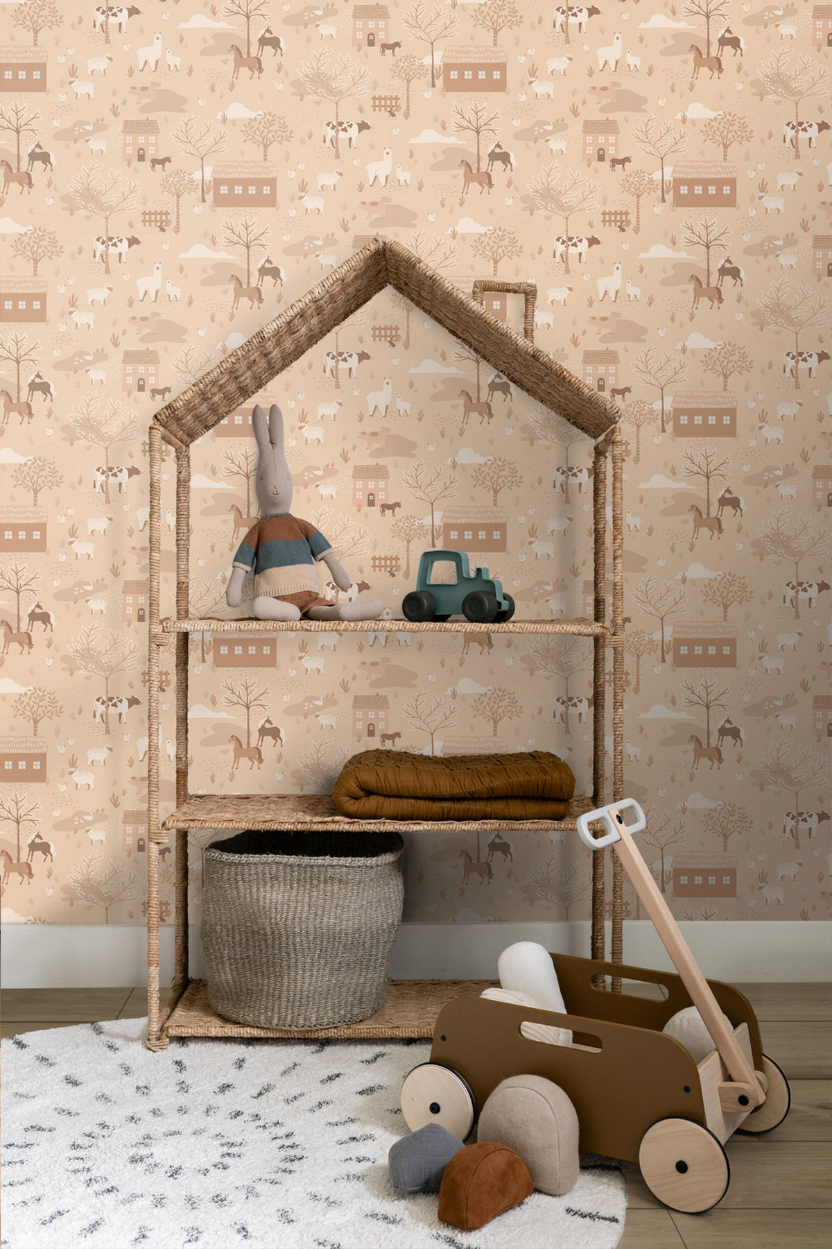 TAPETE Bauernhof 50 x 900 cm - Pink, Papier (50/0.1cm) - ESTAhome