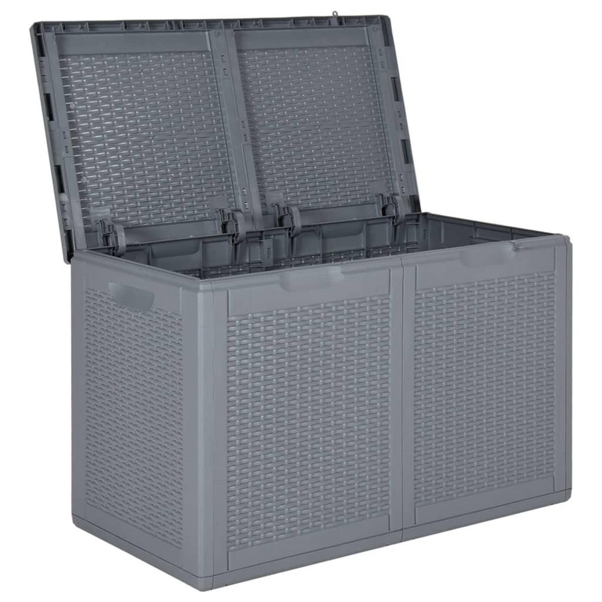 GARTENBOX Grau PP Rattan 180 L - Grau, Kunststoff (80.5/51/44.5cm) - furnicato
