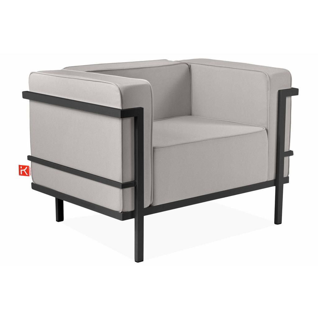 Thumbnail - Konsimo® Gartenlounge-Set, Dunkelgrau, Hellgrau, Metall, Textil, 4, 5-Sitzer, Füllung: Schaumstoff, rechteckig, Hergeste...
