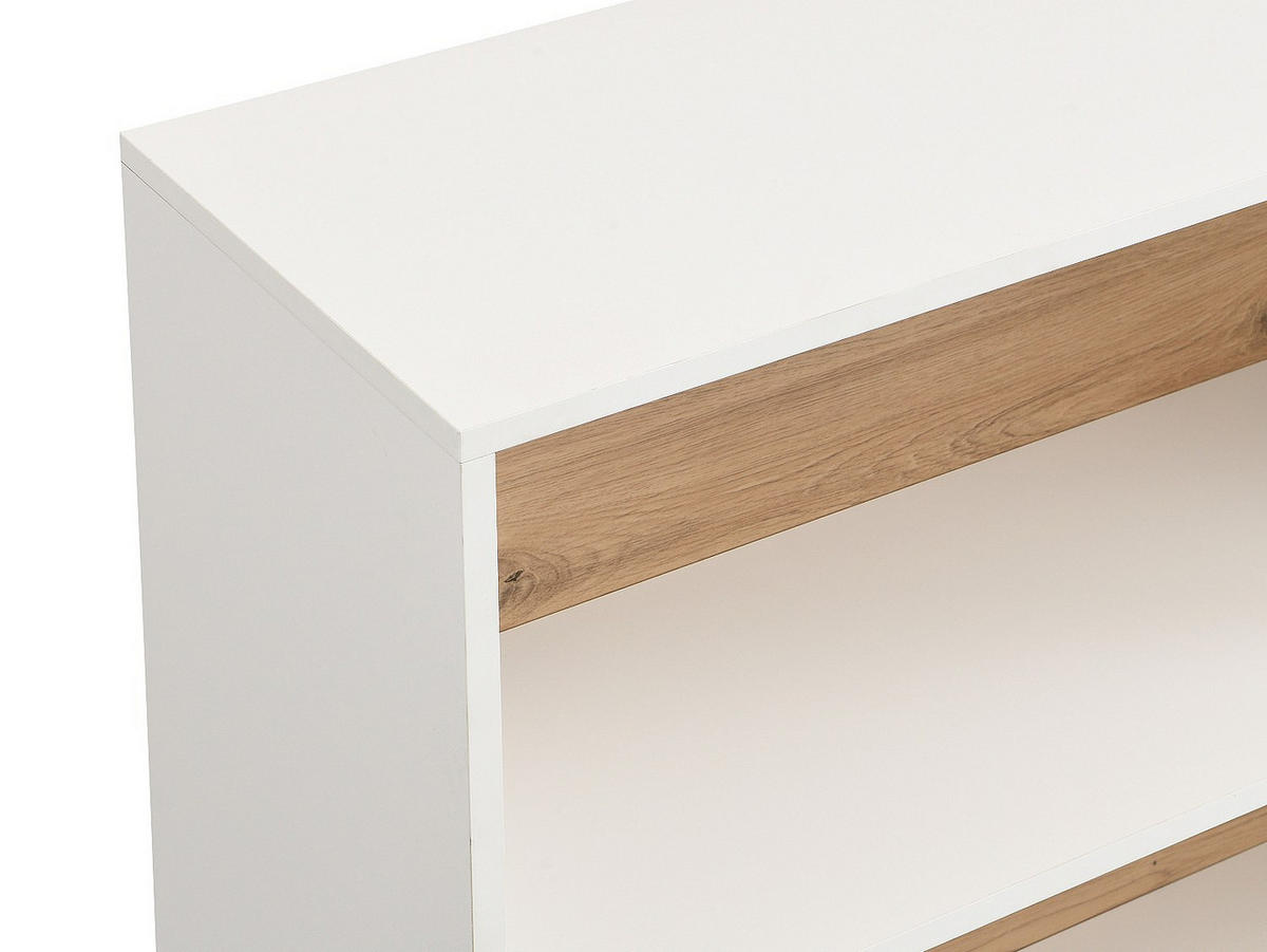 BÜCHERREGAL - 80 cm x 30 cm - holz - naturfarben hell, weiß Farenza - Weiß, Holz (80/180/30cm) - Vente-Unique