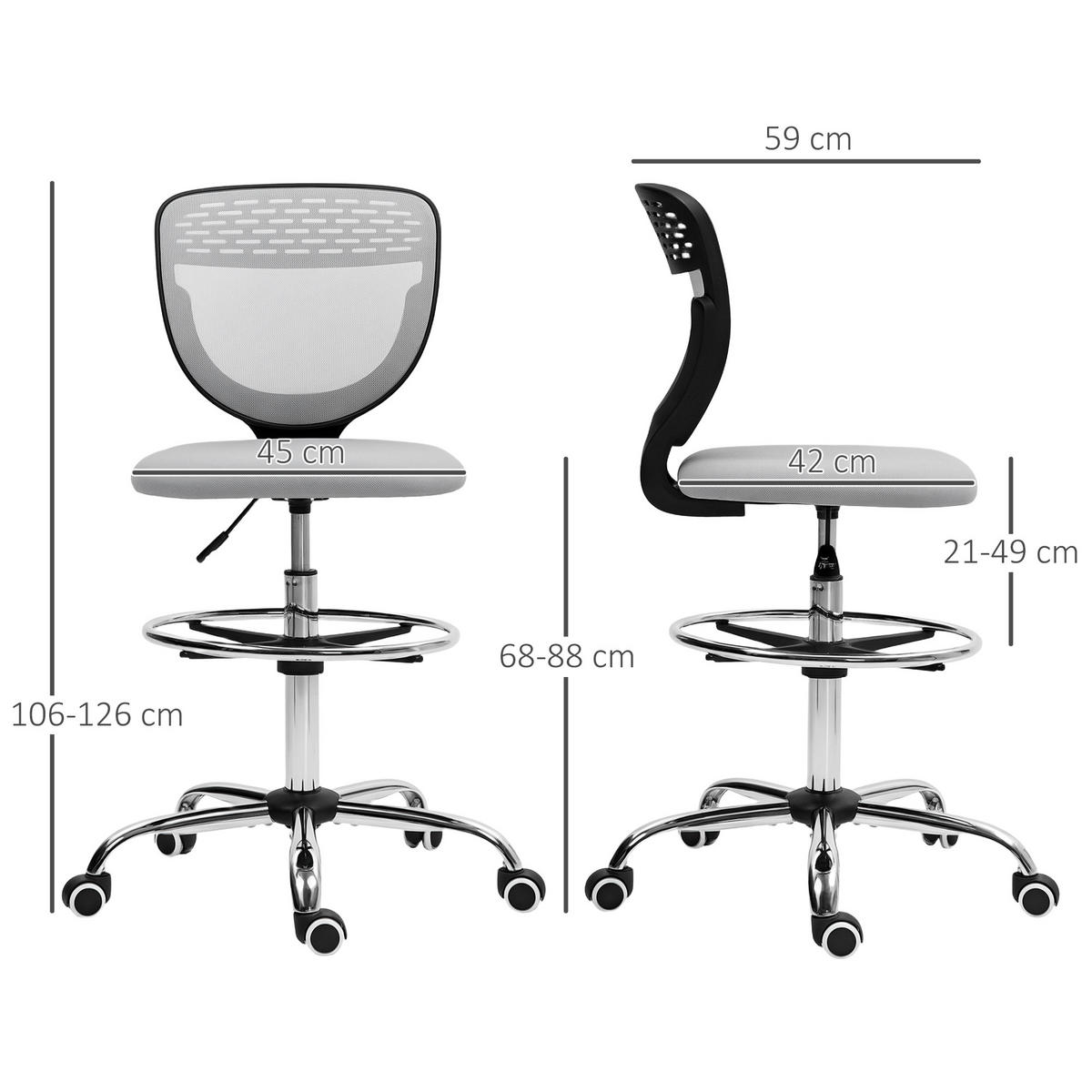 BÜROSTUHL Hellgrau 59.0/59.0/126.0 cm - Hellgrau, Textil (59/126/59cm)