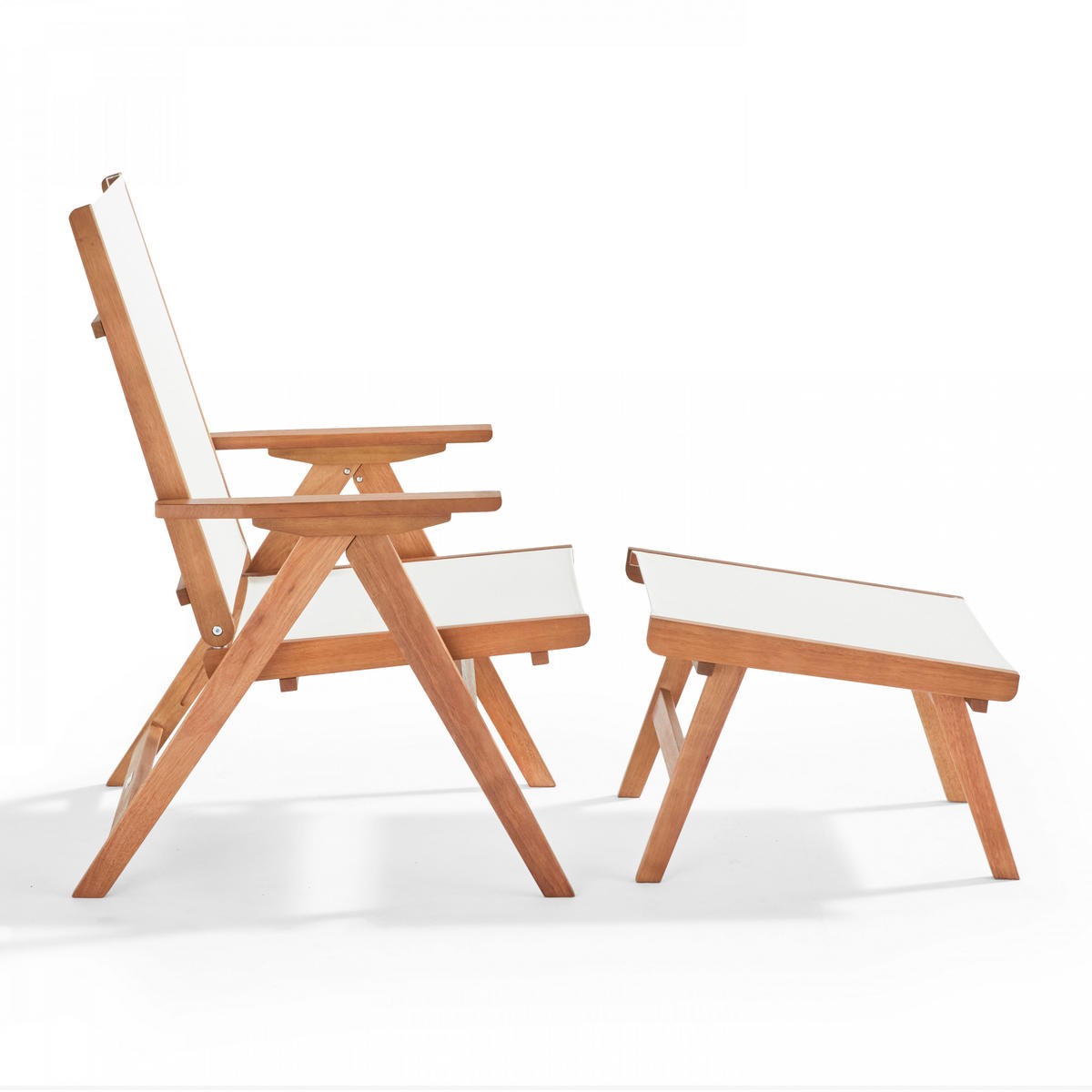 RELAXSESSEL, Weiß - Weiß, Holz (76/102/65cm) - Oviala