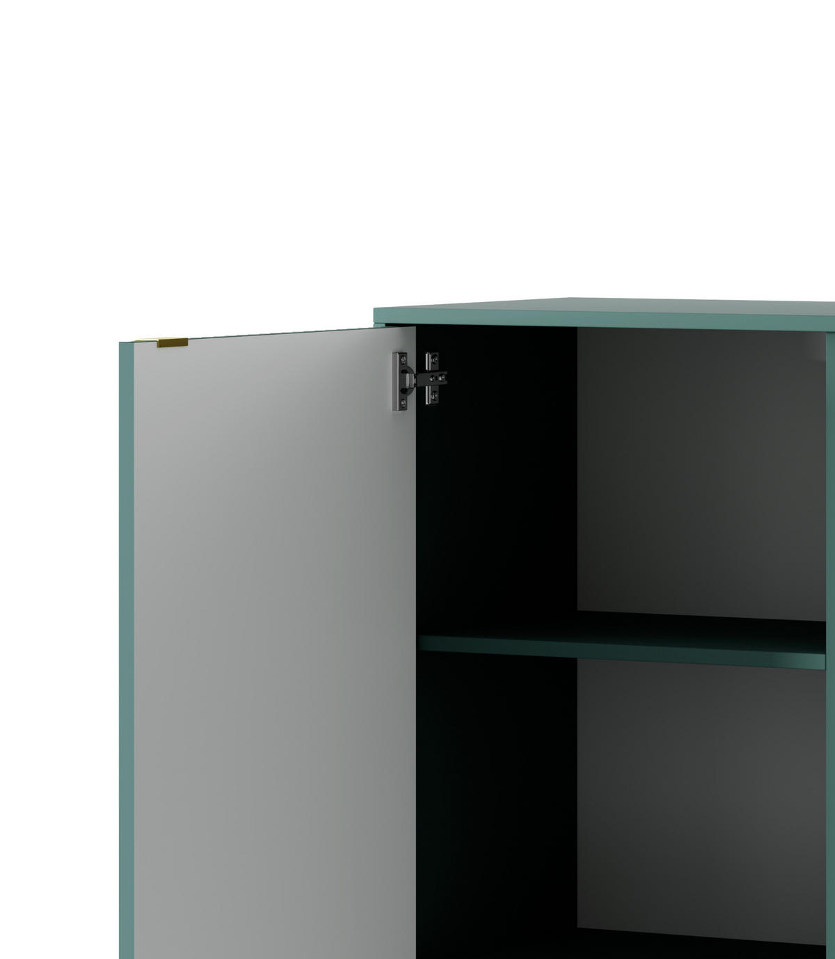 HOCHKOMMODE NOVA Geriffelt, 2-Türen, KOMMODE Schwarz, Schwarze Füße 104x39x cm Labrador - Türkis/Schwarz, Holzwerkstoff/Kunststoff (104/125/39cm) - DomoHome