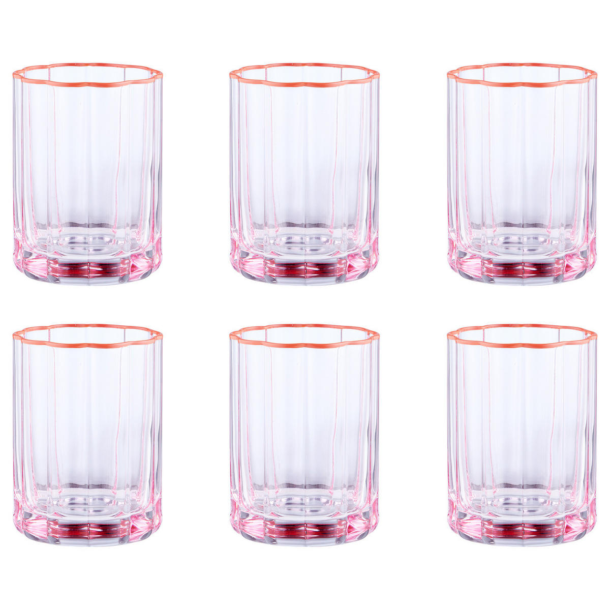 TRINKGLAS (6er-Set) Fiori - Pink, Glas (0.34L) - Butlers