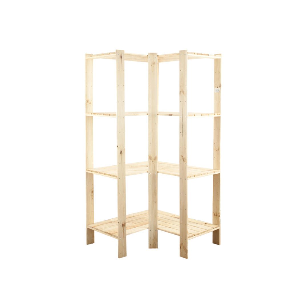 ECKREGAL WOODLAND 166,4x85x50cm Fachlast 120kg 4 Fachboden Kiefernholz Natur - Naturfarben, Holz (85/166.4/50cm) - PROREGAL