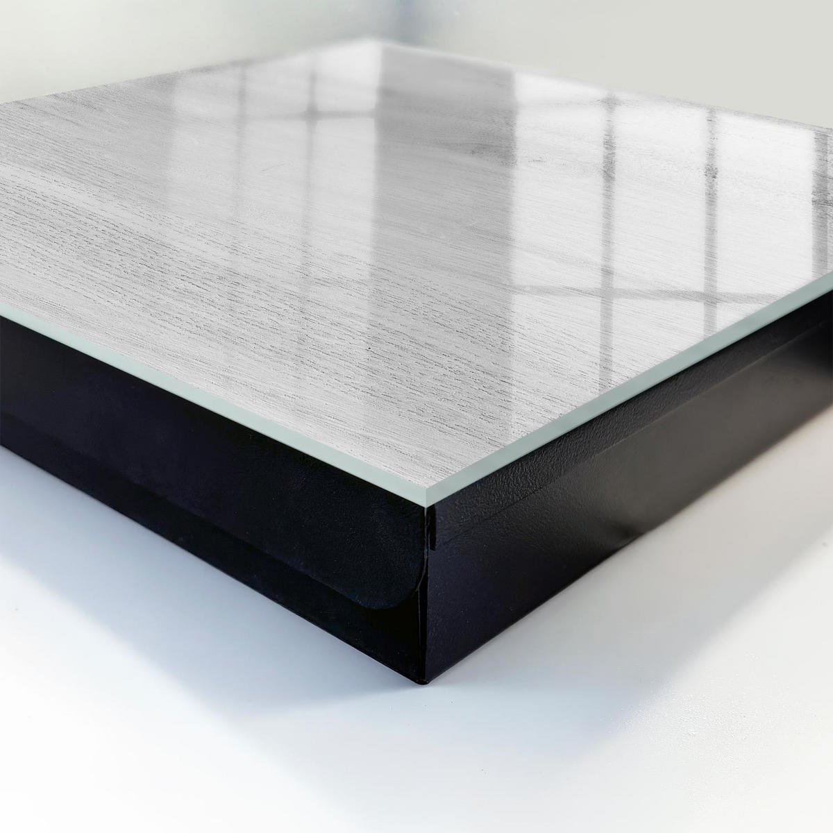 SCHLÜSSELBOX Schwarz 30x30 cm- Türöffnung nach rechts - Holzmuster - Grau, Metall (30/30/5cm) - TULUP