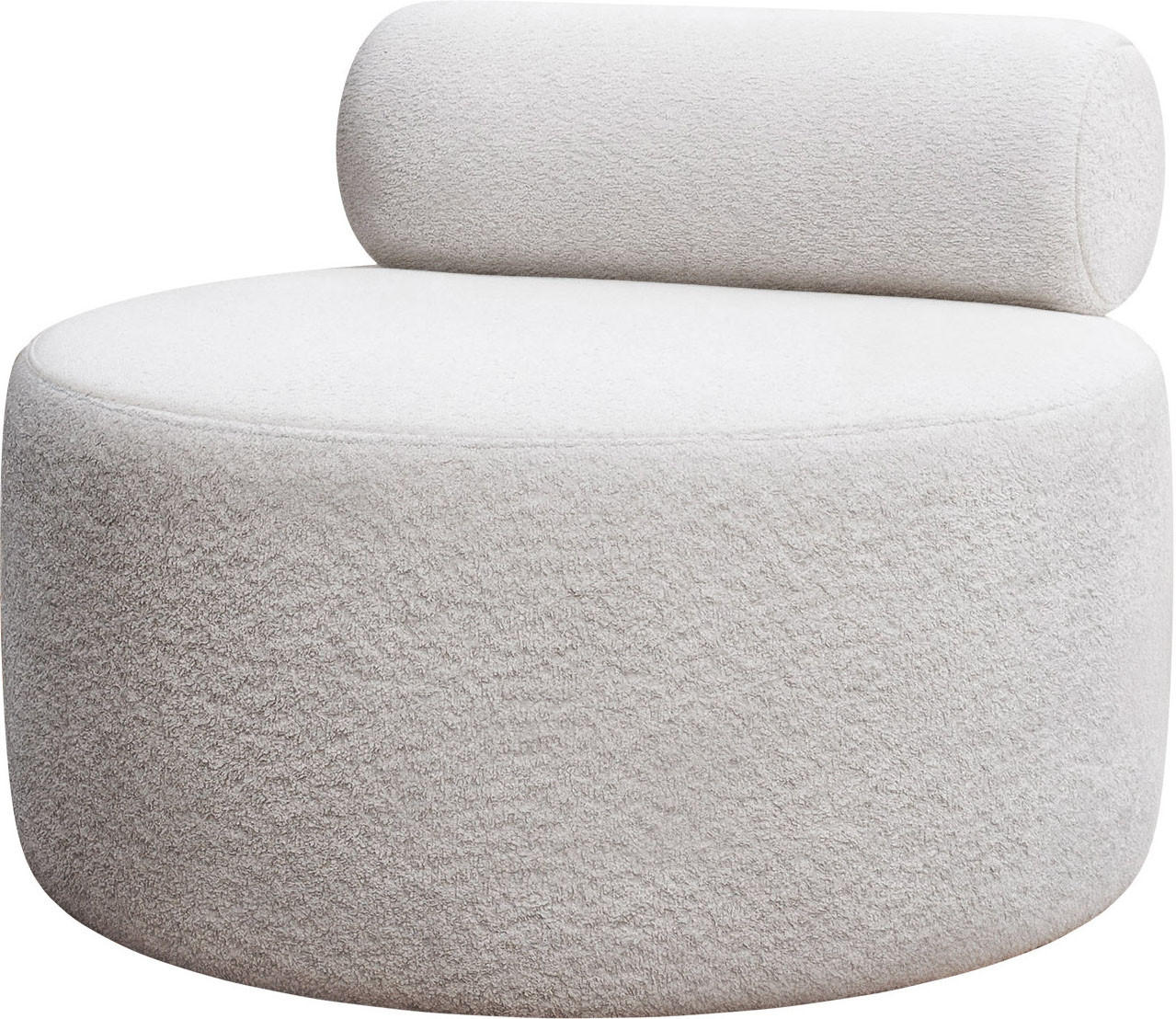 SESSEL Noelle rund, Hellgrau Boucle 90 x 90 x 78 cm - Hellgrau/Schwarz, Kunststoff/Textil (90/78/90cm) - WFL GROUP