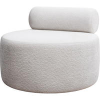 SESSEL Noelle rund, Hellgrau Boucle 90 x 90 x 78 cm - Hellgrau/Schwarz, Kunststoff/Textil (90/78/90cm) - WFL GROUP