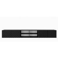 TV-SCHRANK Schwarz ALI Offene Fächer Dekorative Fronten 300 cm - Schwarz, Holzwerkstoff (300/41/40cm) - Sepro Meble