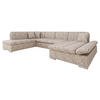 ECKSOFA Bergen Premium, Seite: Rechts - Silberfarben/Cappuccino, Holz/Textil (345/76/205cm) - MIRJAN24