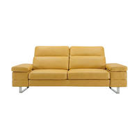 3-SITZER Sofa Virage Echtleder Senfgelb - Gelb, Leder/Metall (212/75/109cm)