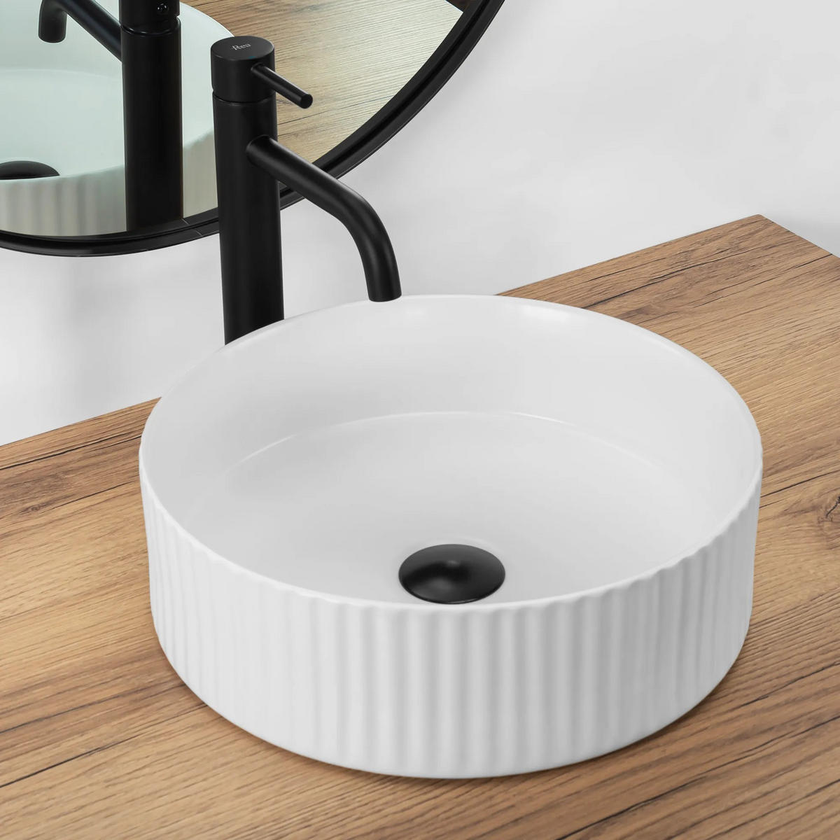 AUFSATZWASCHBECKEN Rea Delia - Weiß, Keramik (36/11/36cm) - REA