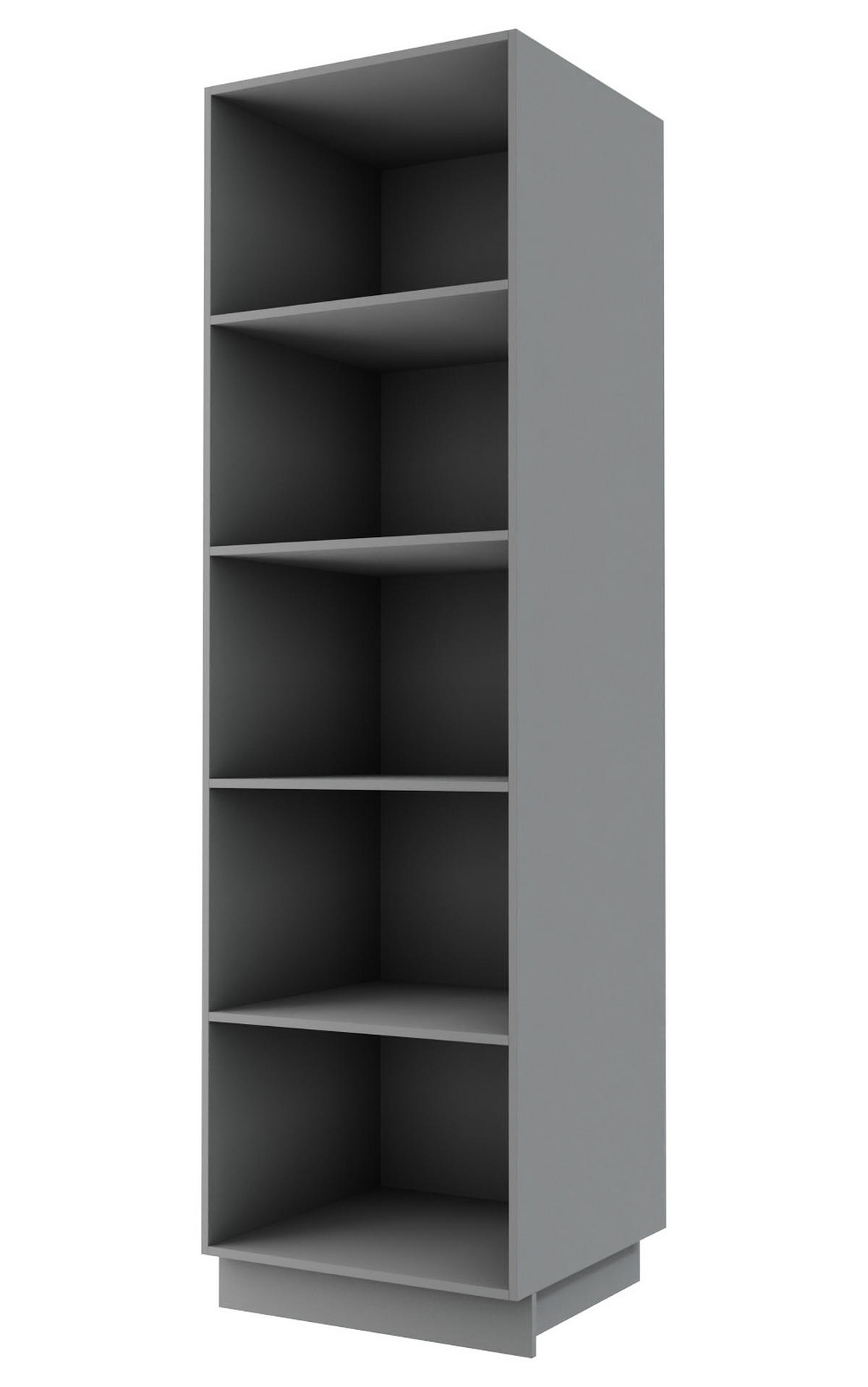 GESCHIRRSCHRANK Kvantum D14/DP/60/207 Graphit Matt / Grau Matt 60 / 59 / 207cm - Graphitfarben/Grau, Holz/Holzwerkstoff (60/207/59cm) - Feldmann-Wohnen