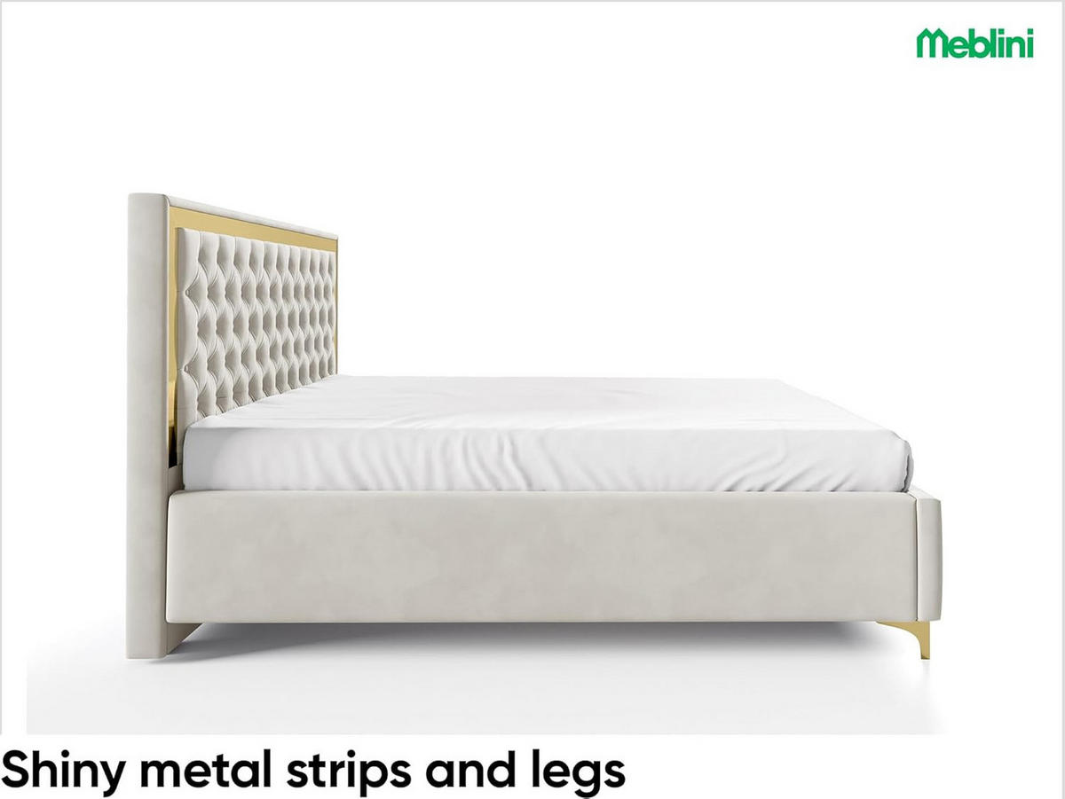 POLSTERBETT ARONA - Beige, Textil (120/200cm) - Meblini