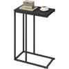 BEISTELLTISCH, Couchtisch C Form, 45 x 63,5 x 25 cm - Dunkelbraun/Schwarz, Holzwerkstoff/Metall (25/45/63.5cm) - Woltu