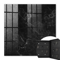 SCHLÜSSELBOX Schwarz 30x30 cm- Türöffnung nach rechts - Marmorabstraktion - Schwarz, Metall (30/30/5cm) - TULUP
