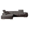 ECKSOFA Stevil Dunkelgrau Velours - Dunkelgrau/Silberfarben, Textil/Metall (275/203cm) - Selsey