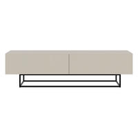TV stolík Veldio Greige s čiernym kovovým rámom 175 cm - čierna/sivobéžová, kov/kompozitné drevo (175/46.5/31.6cm) - Selsey