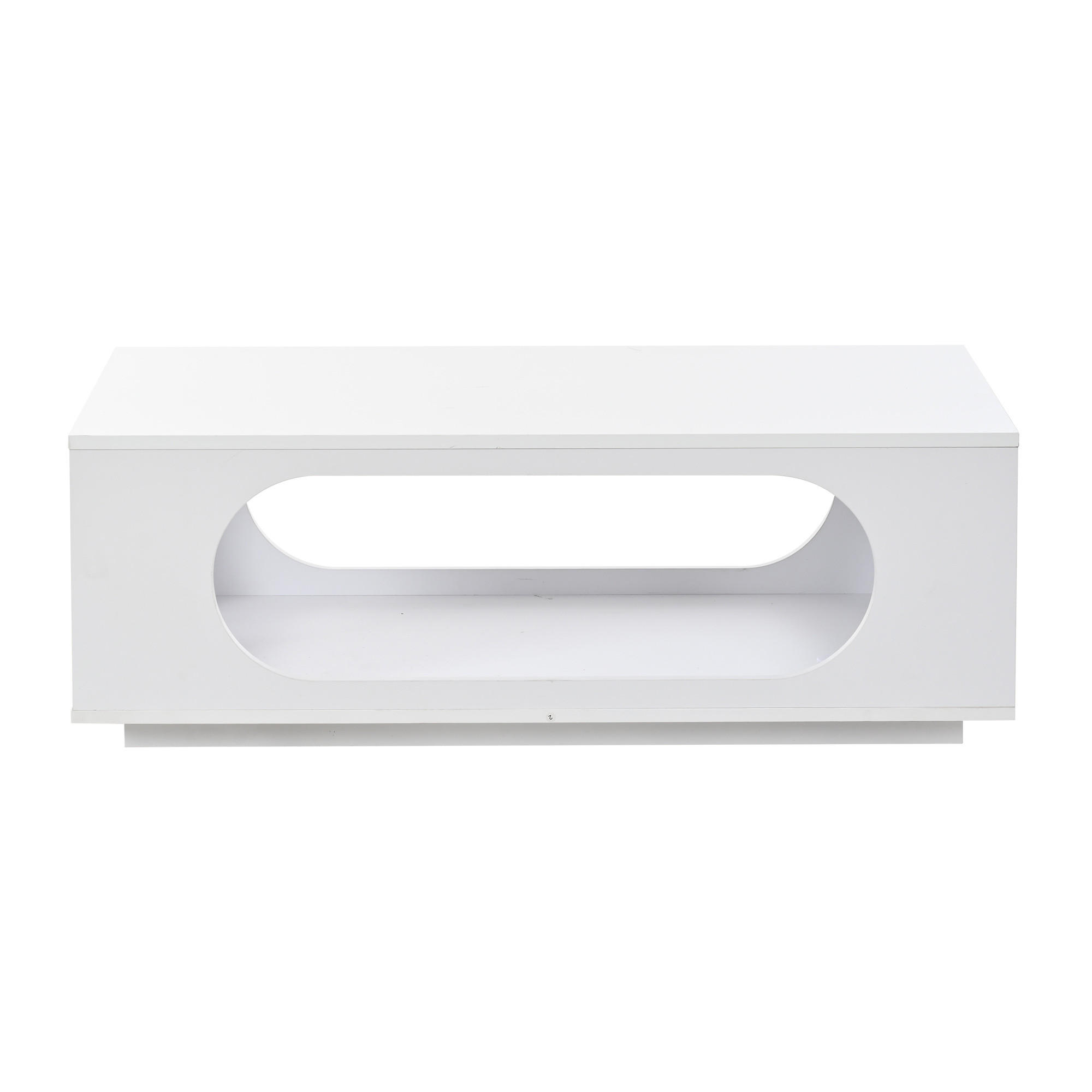 COUCHTISCH Weiß 100/50/35 cm mit LED-Beleuchtung - Weiß, Holzwerkstoff (50/100/35cm) - PANGIVO