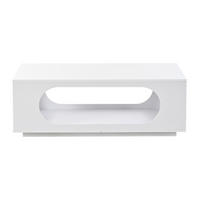 COUCHTISCH Weiß 100/50/35 cm mit LED-Beleuchtung - Weiß, Holzwerkstoff (50/100/35cm) - PANGIVO