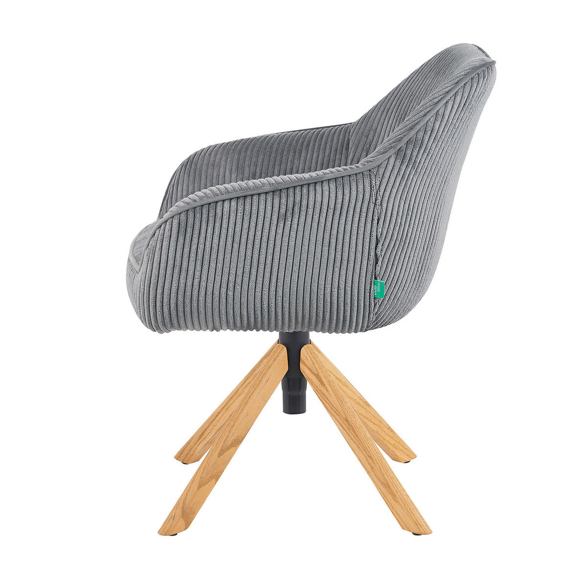 BÜROSTUHL Mika-Olea - Honigeiche/Grau, Eichenholz/Holz (60/83/61cm) - DUBI Möbel