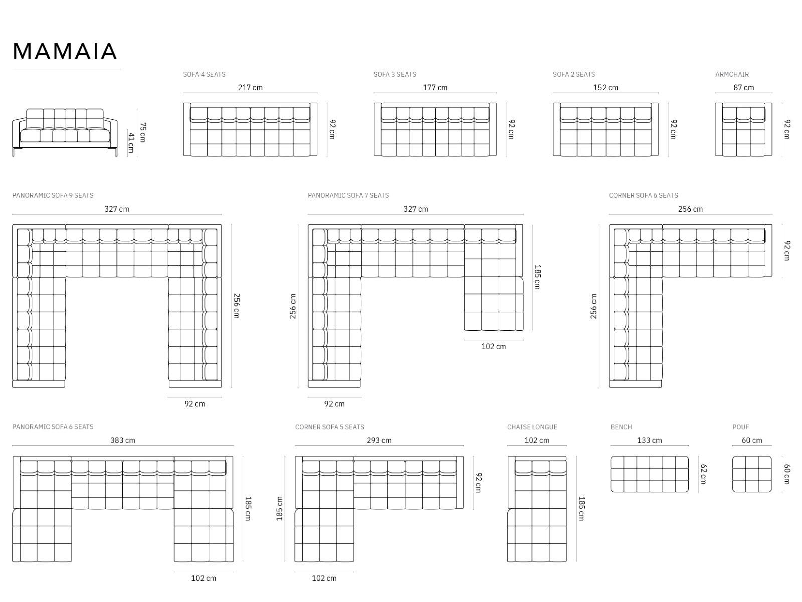 Thumbnail - Micadoni Panoramasofa, Hellgrau, Textil, 6-Sitzer, U-Form, 185x75x383 cm, Hergestellt in Europa, Wohnzimmer, Sofas & Cou...