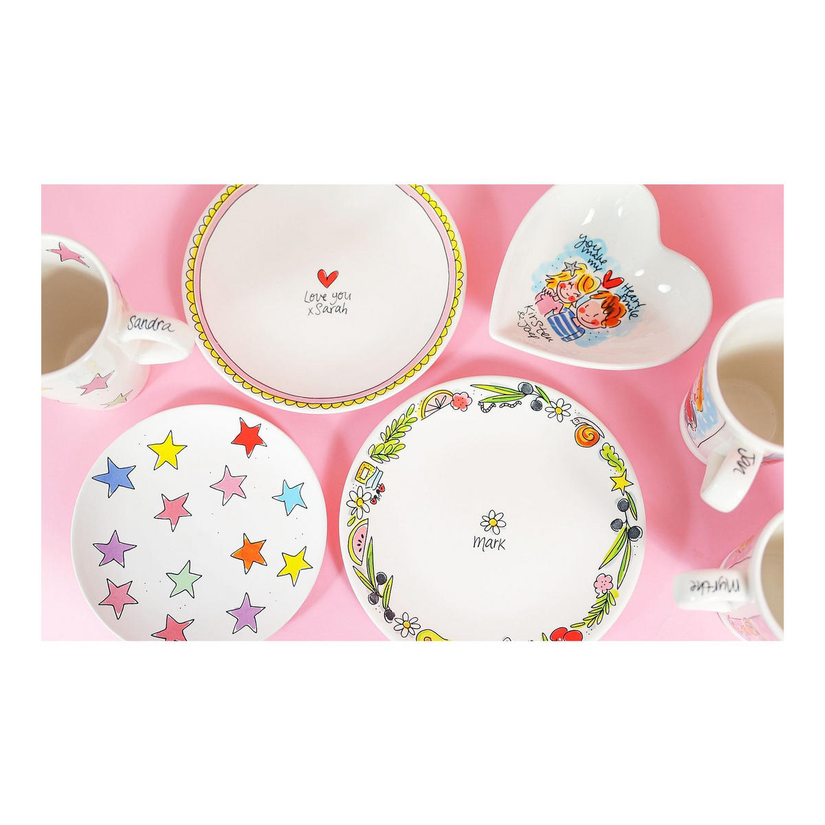 FRÜHSTÜCKSTELLER Herz in Rosa - 22cm - Pink, Keramik (21.8/21.8/2.5cm) - Blond Amsterdam