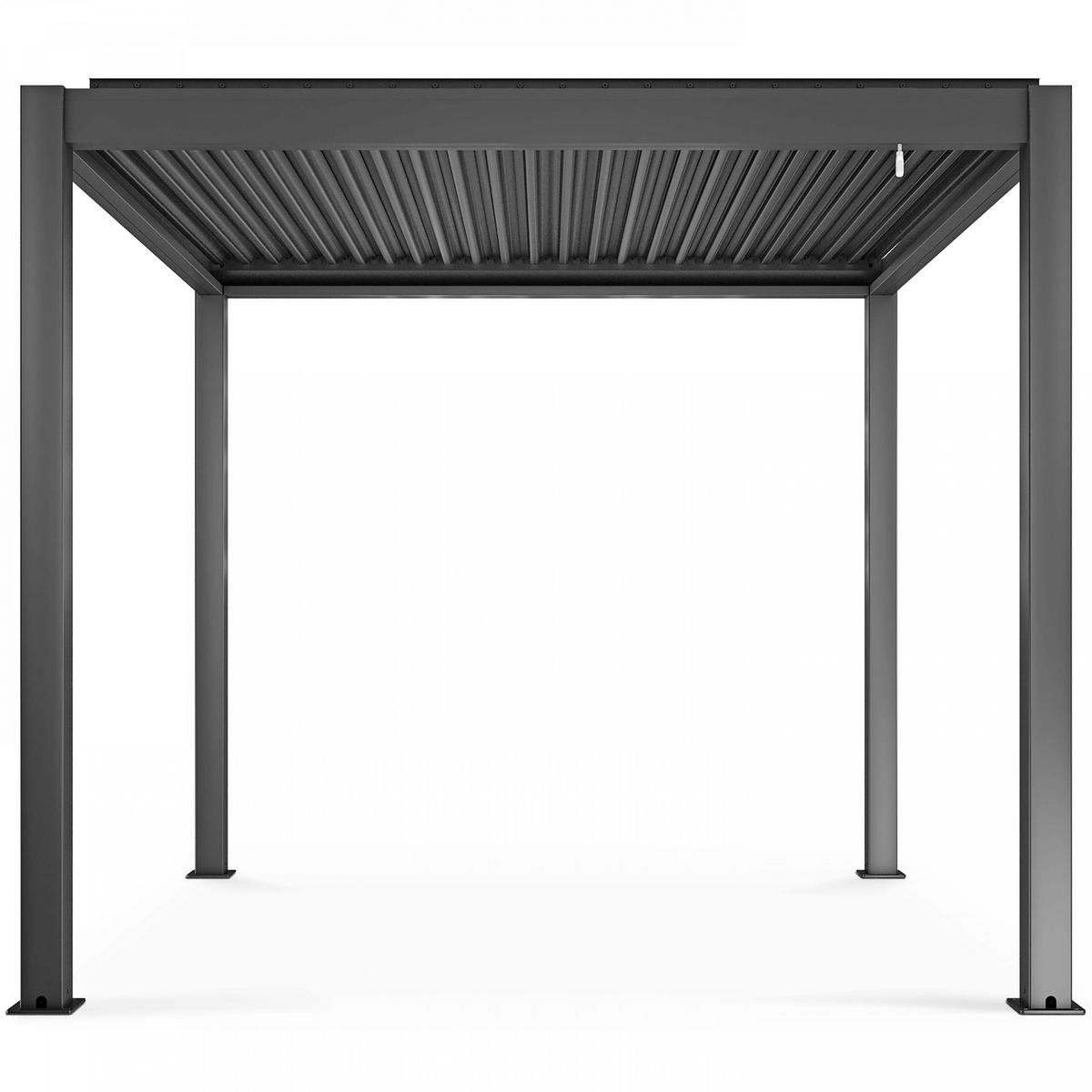 PERGOLA 3x3 m, Grau - Grau, Metall (296/257/296cm) - Oviala