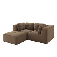ECKSOFA Cord Braun mit Kissen - Braun, Textil (208/177cm) - WISHDOR