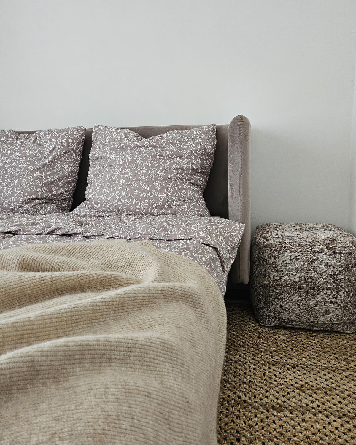 POLSTERBETT 180/200cm Taupe Arette - Taupe, Textil (180/200cm) - Beliani