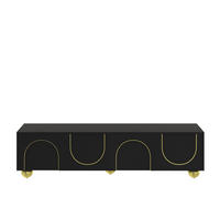 TV-LOWBOARD Schwarz-Goldfarben 170/38/44 cm - Schwarz, Holzwerkstoff (170/44/38cm) - PANGIVO