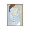 POSTER mit Rahmen Wild Apple - Striped I - Blau/Eichefarben, Holz/Papier (70/100cm) - Poster&Frame