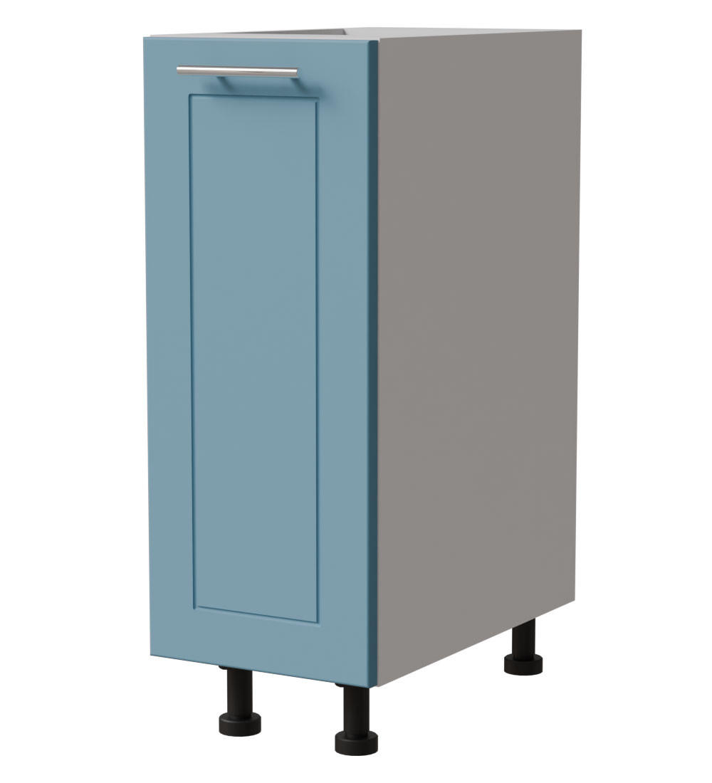 UNTERSCHRANK Bari D1D/30 Weiß / RAL 5024 pastellblau 30 / 50 / 82cm - Blau/Weiß, Holz/Holzwerkstoff (30/82/50cm) - Feldmann-Wohnen