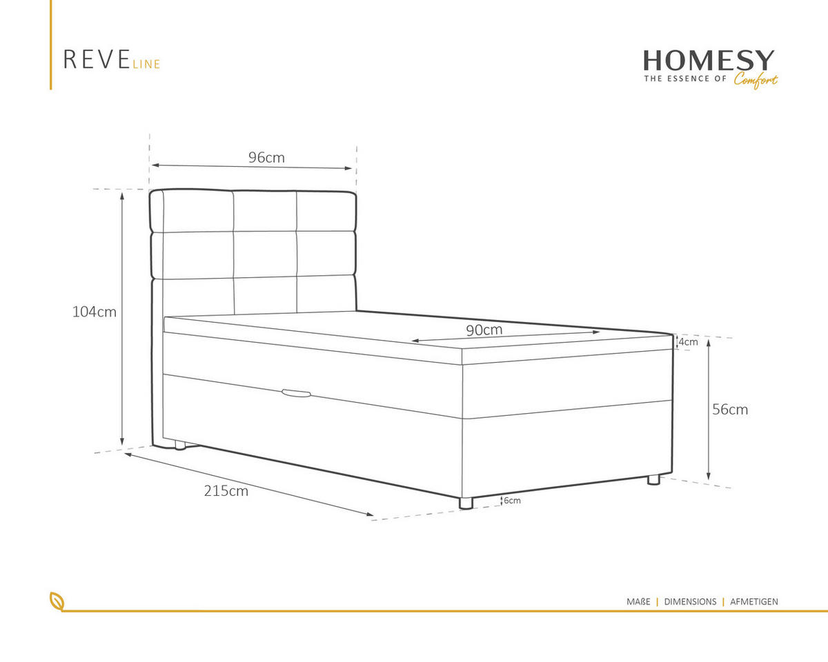 BOXBETT Reve 90 x 200 cm mit Bettkasten und Lattenrost ohne matratze - rot - Rot, Holz (90/200cm) - Homesy