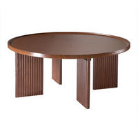 COUCHTISCH Runder Couchtisch in Nussbaumdekor 80/80/35 cm - Nussbaumfarben, Holzwerkstoff (9.5/80/35cm) - Calicosy