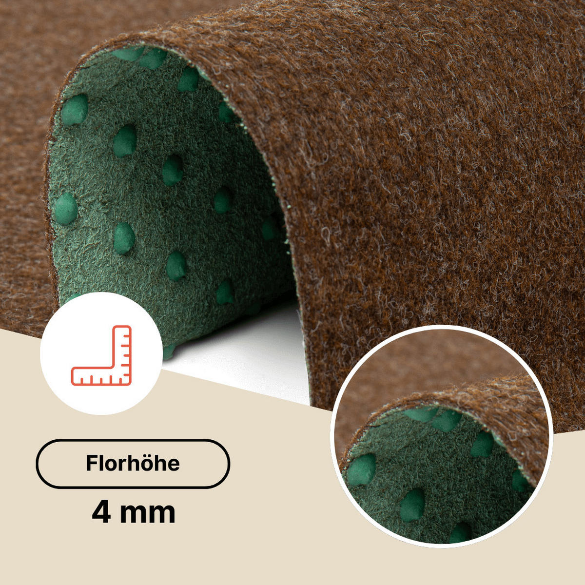 RASENTEPPICH PEMBA Braun 300/850 cm - Braun, Textil (300/850cm) - Tapiso