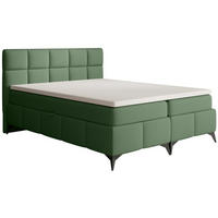 BOXBETT Solido mit Bettkasten 160x200 cm grün - Schwarz/Grün, Textil/Metall (160/200cm) - Beautysofa