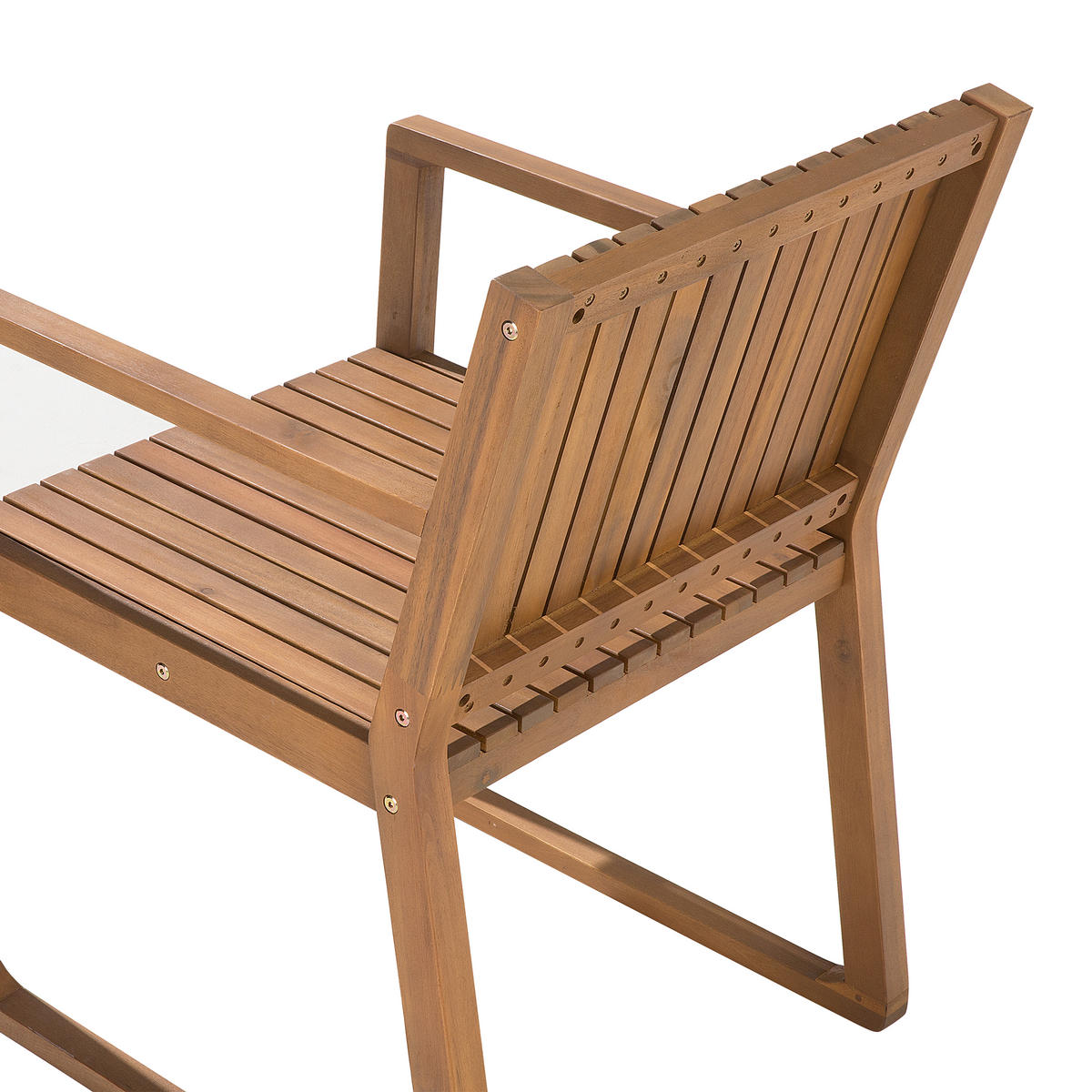 GARTENSTUHL Akazienholz Auflagen marineblau Sassari - Hellblau, Holz (54/80/59cm) - Beliani