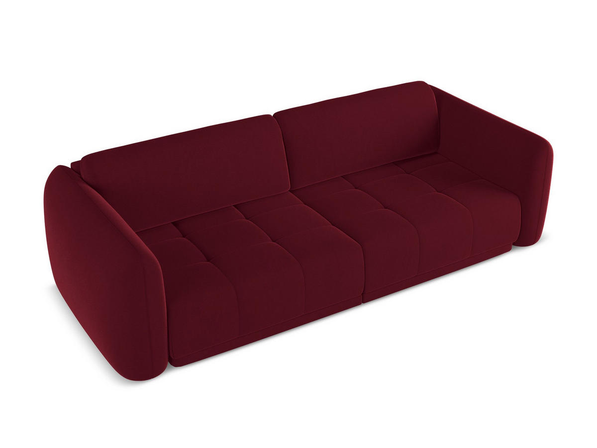 4-SITZER-SOFA Samt Stoff Rot - Bordeaux/Rot, Kunststoff/Textil (250/74/105cm) - Makamii
