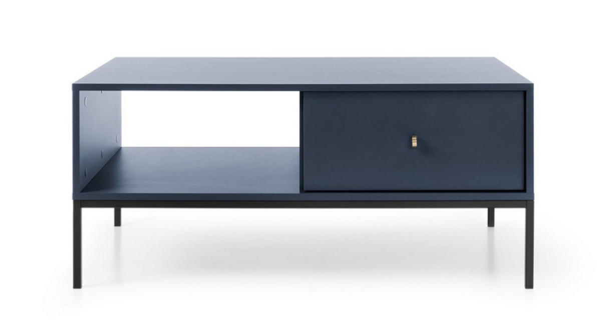 COUCHTISCH Granat Monako Mit Schwarzem Gestell - Blau/Schwarz, Holzwerkstoff (1/68/46.2cm) - Sepro Meble