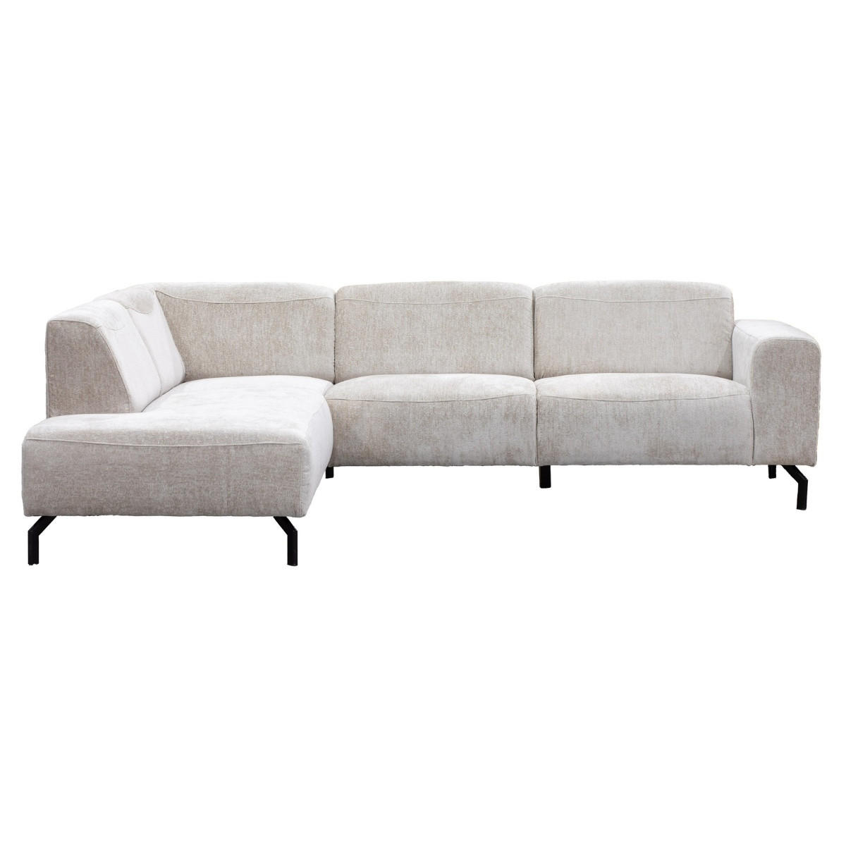 3,5-SITZER-ECKSOFA mit ecke auf der linke Seite aus Stoff, beige - Beige, Textil (275/210cm) - Giga Meubel