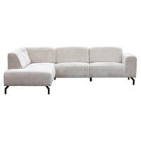 3,5-SITZER-ECKSOFA mit ecke auf der linke Seite aus Stoff, beige - Beige, Textil (275/210cm) - Giga Meubel