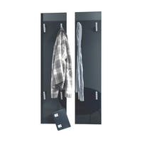 GARDEROBENPANEEL Wandpaneel Schwarz Hochglanz - Schwarz Hochglanz, Holzwerkstoff (120/28/2cm) - Vladon