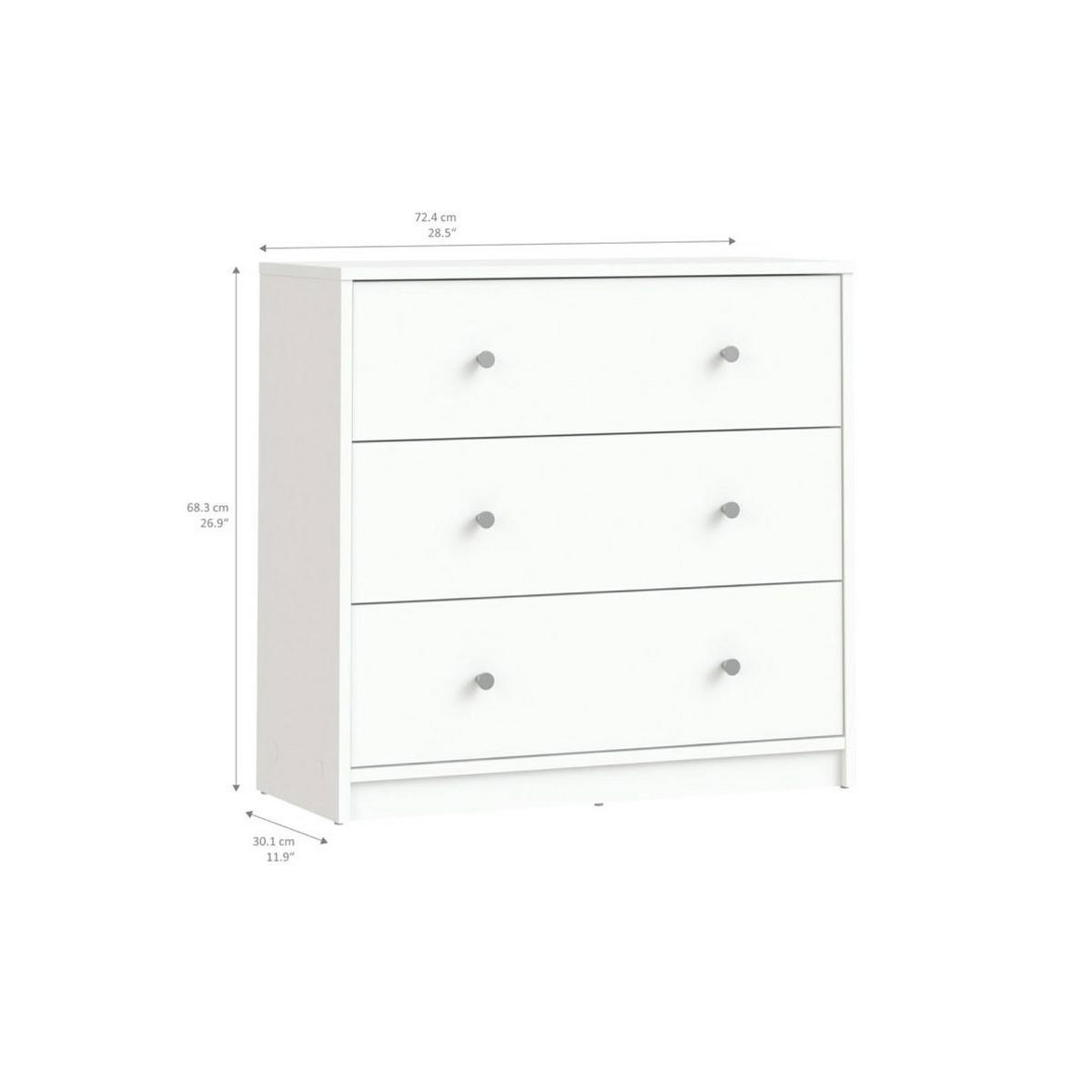 KOMMODE Weiß - Weiß, Holzwerkstoff (72/68/30cm) - ebuy24