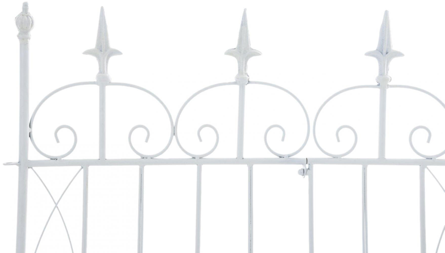 GARTENZAUN 4er Set Metall Weiß - Weiß, Metall (124/116cm) - CLP